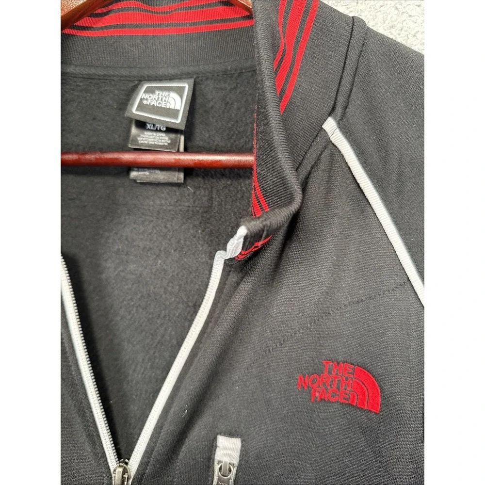 The North Face Full Zip Track Jacket Mens XL Apex Bionic 3 Black Red Steep Tech‎